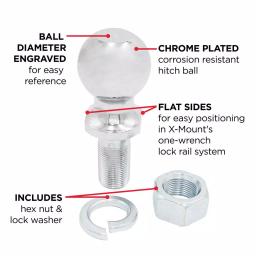 TowSmart 2 in. Chrome Hitch Ball, 5,000 lb. Capacity, 1 in. x 2 in. Shank thumbnail 4