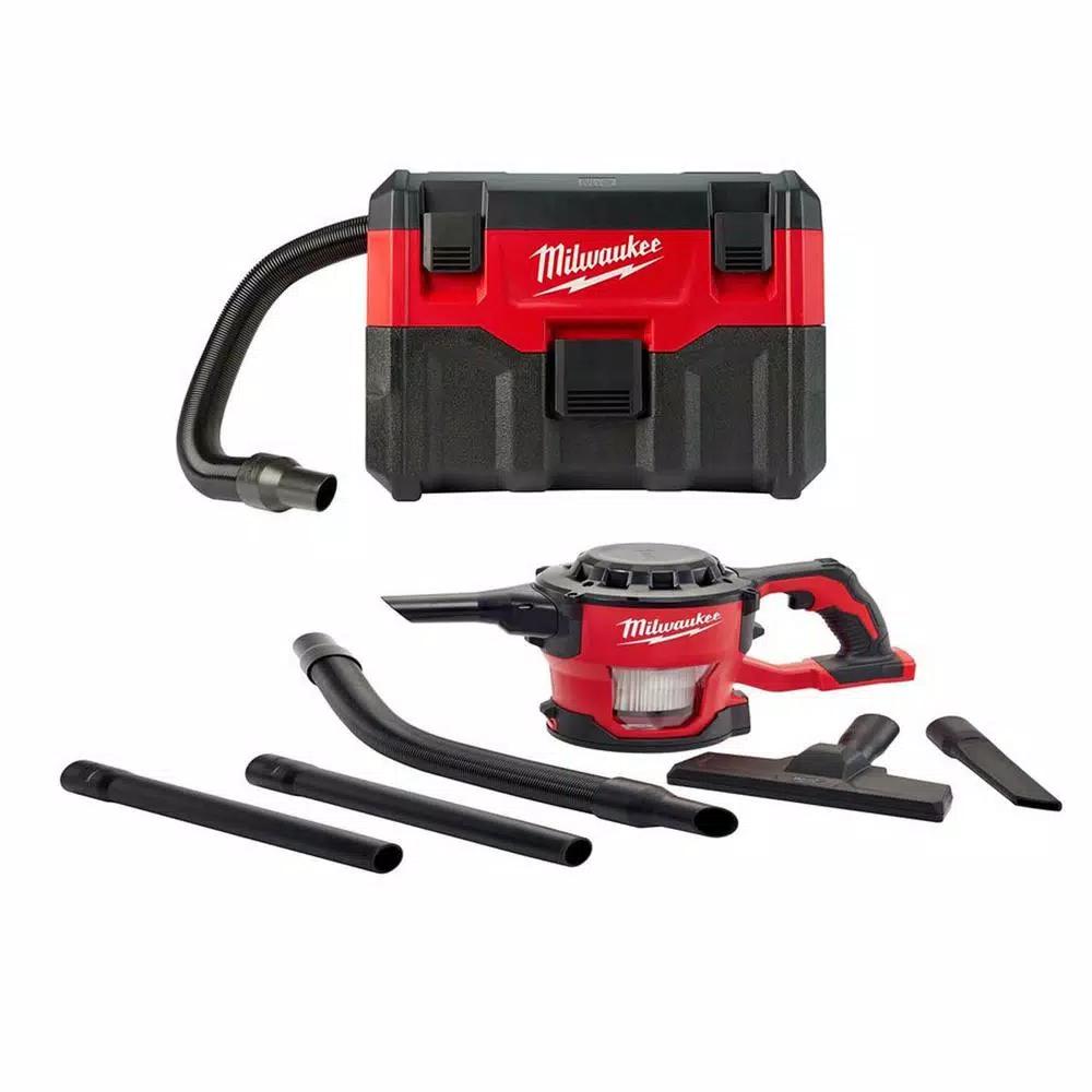 Milwaukee M18 18V Lithium-Ion Cordless Wet/Dry Vacuum & M18 Compact Vacuum 2-Tool Combo Kit