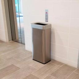 iTouchless 21 Gal. Stainless Steel Slim Rectangular Open Top Commercial Trash Can with Dual Deodorizer thumbnail 2