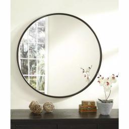 Martin Svensson Home 36 in. Round Oil Rubbed Bronze Metal Frame Accent Mirror thumbnail 4