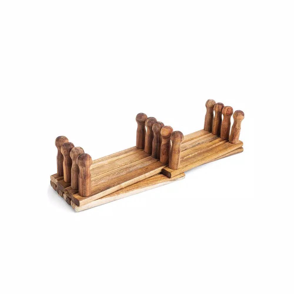 Ironwood Acacia Wood Expandable Accordion Peg Rack