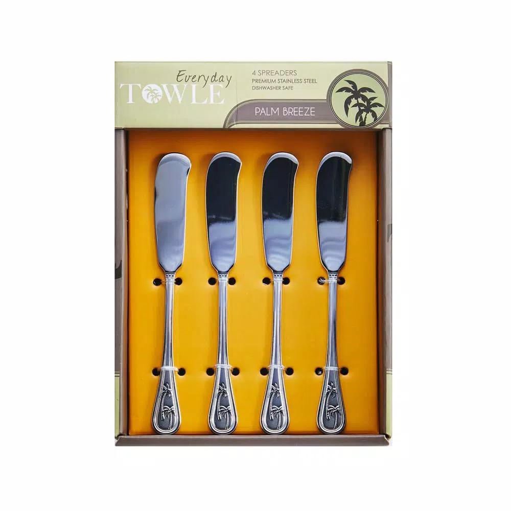 Towle Living Towle Palm Breeze 18/0 Stainless Steel Butter Spreaders, Set of 4