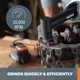 Worx MAKERX 20V Brushless Angle Grinder Rotary Tool Attachment with 4 Accessories (Tool-Only) thumbnail 7
