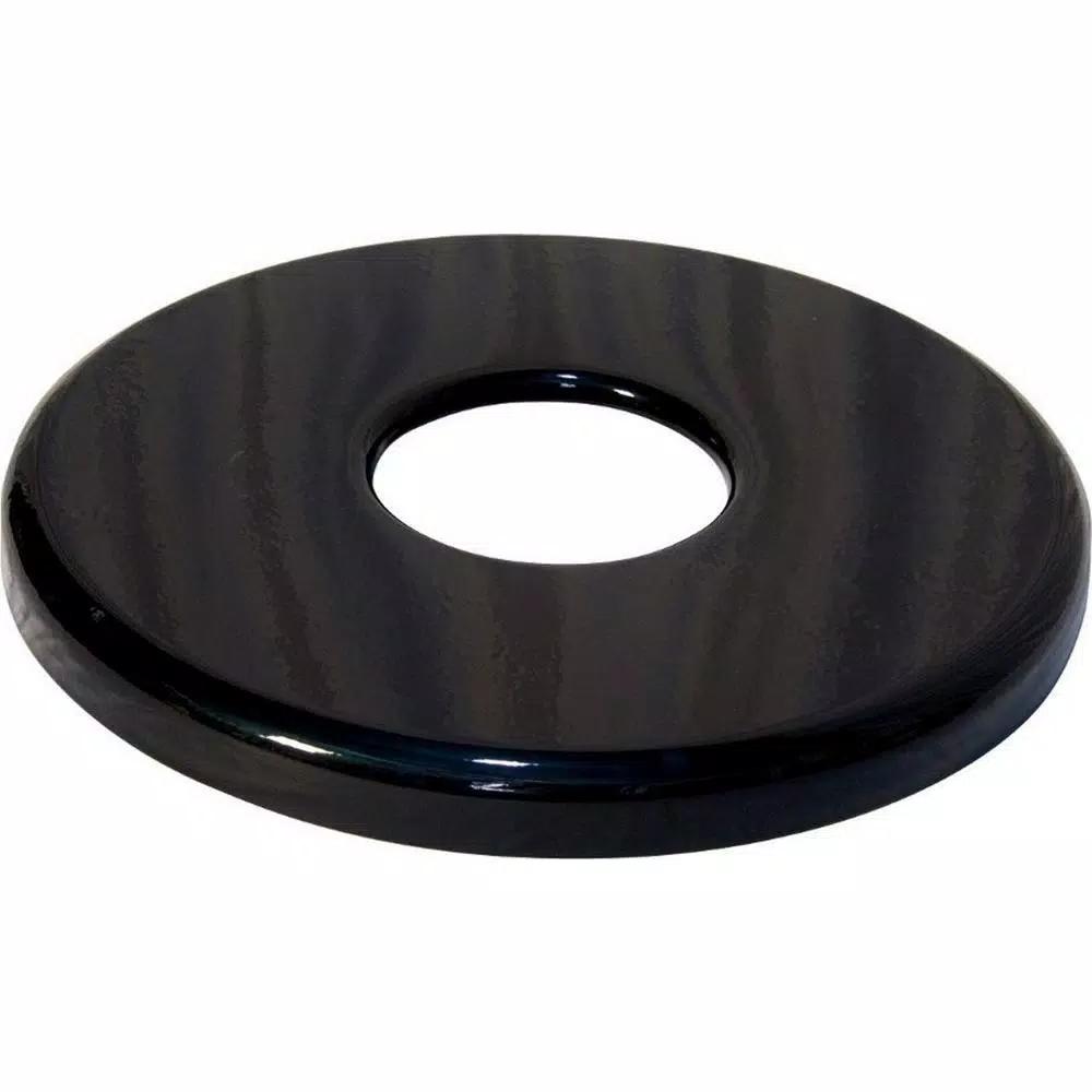 Ultra Play 32 Gal. Powder Coated Black Flat Top Commercial Park Receptacle Lid