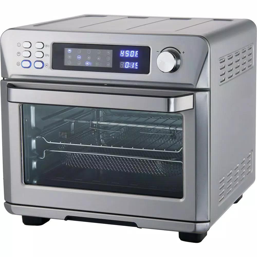 Ovente 1700W Stainless Steel Digital Air Fryer Rotisserie Convection Oven & Dehydrator, 25L