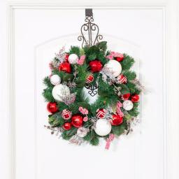 Village Lighting Company 24 in. Nordic Red and White Artificial Christmas Wreath thumbnail 4