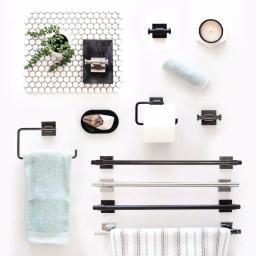 Franklin Brass Maxted 24 in. Double Towel Bar, Brushed Nickel, Modern Wall Mounted Design thumbnail 3