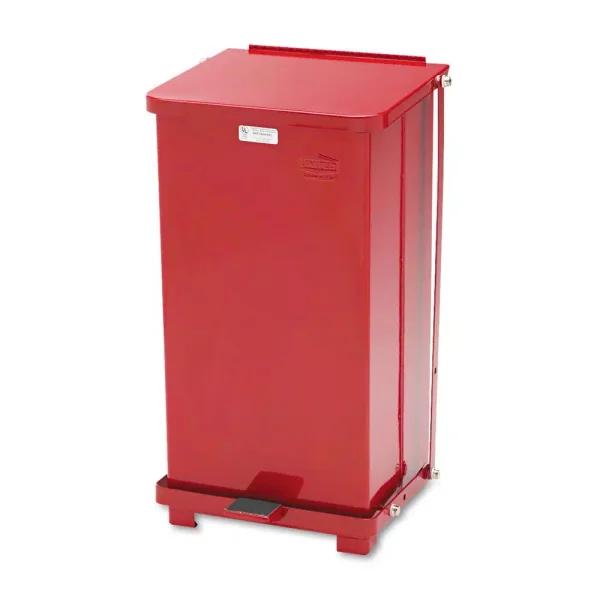 Rubbermaid Commercial Products Rubbermaid Commercial Defenders 12 Gal. Red Square Step-On Medical Trash Can