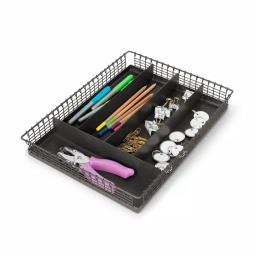 Spectrum Vintage Industrial Gray Steel 5-Compartment Silverware Drawer Organizer Tray thumbnail 3