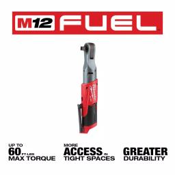 Milwaukee M12 FUEL 12V Lithium-Ion Brushless Cordless 3/8 in. and 1/2 in. Ratchet Kit with Two 3.0 Ah Batteries thumbnail 4