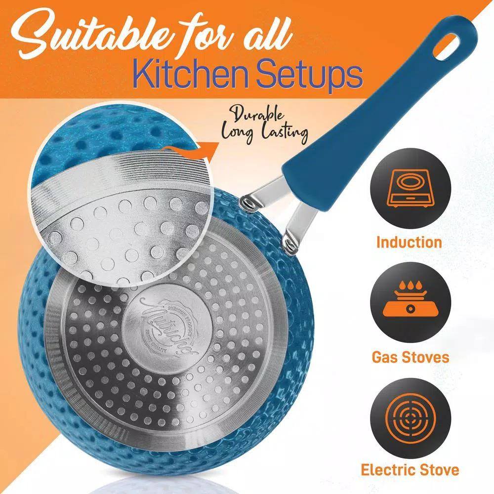 NutriChef Blue Diamond Ceramic 11-Piece Nonstick Aluminum Cookware Set