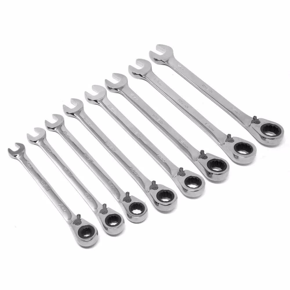 WEN 16-Piece Metric Reversible Ratcheting Combination Wrench Set with Storage Pouch