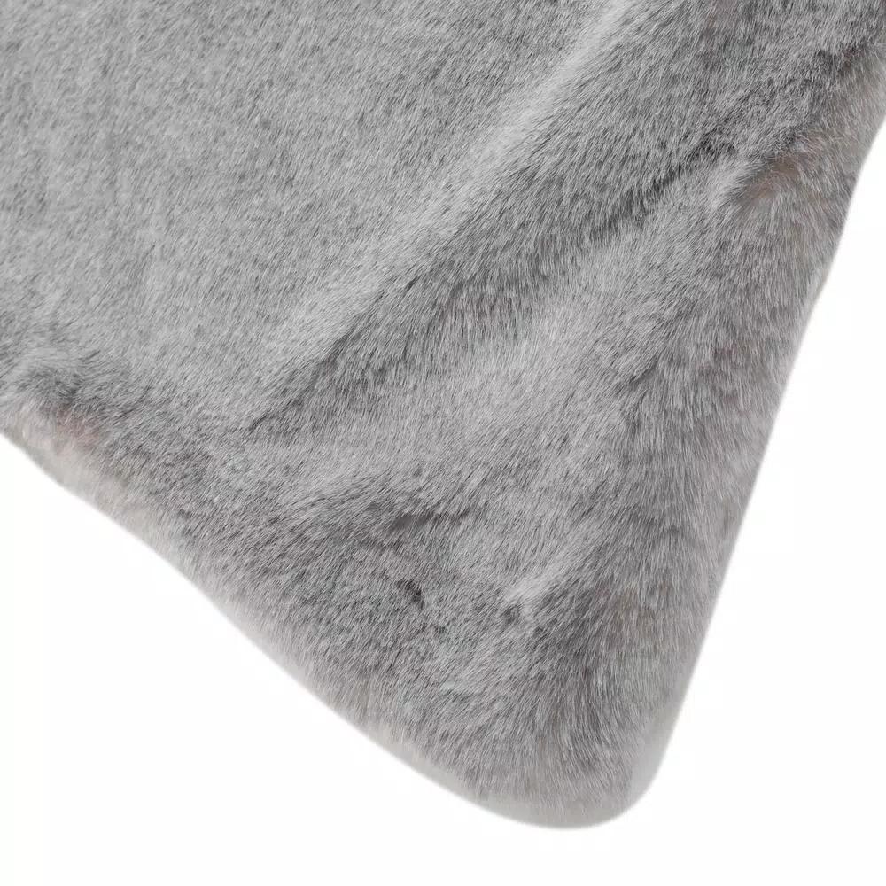 Noble House Toscana Timeless Grey Faux Fur Throw Blanket, 60 x 50 in.