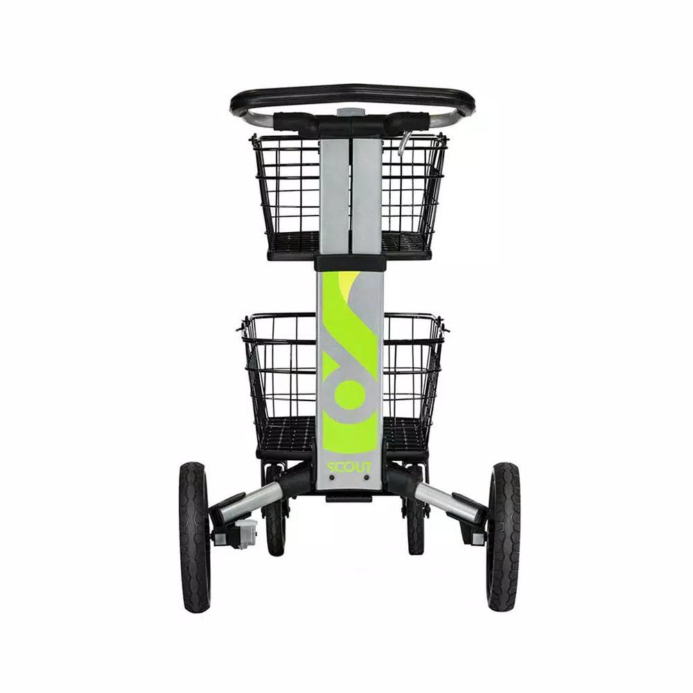 Unbranded Scout Folding Aluminum Cleaning Cart with Removable Baskets and Swivel Wheels