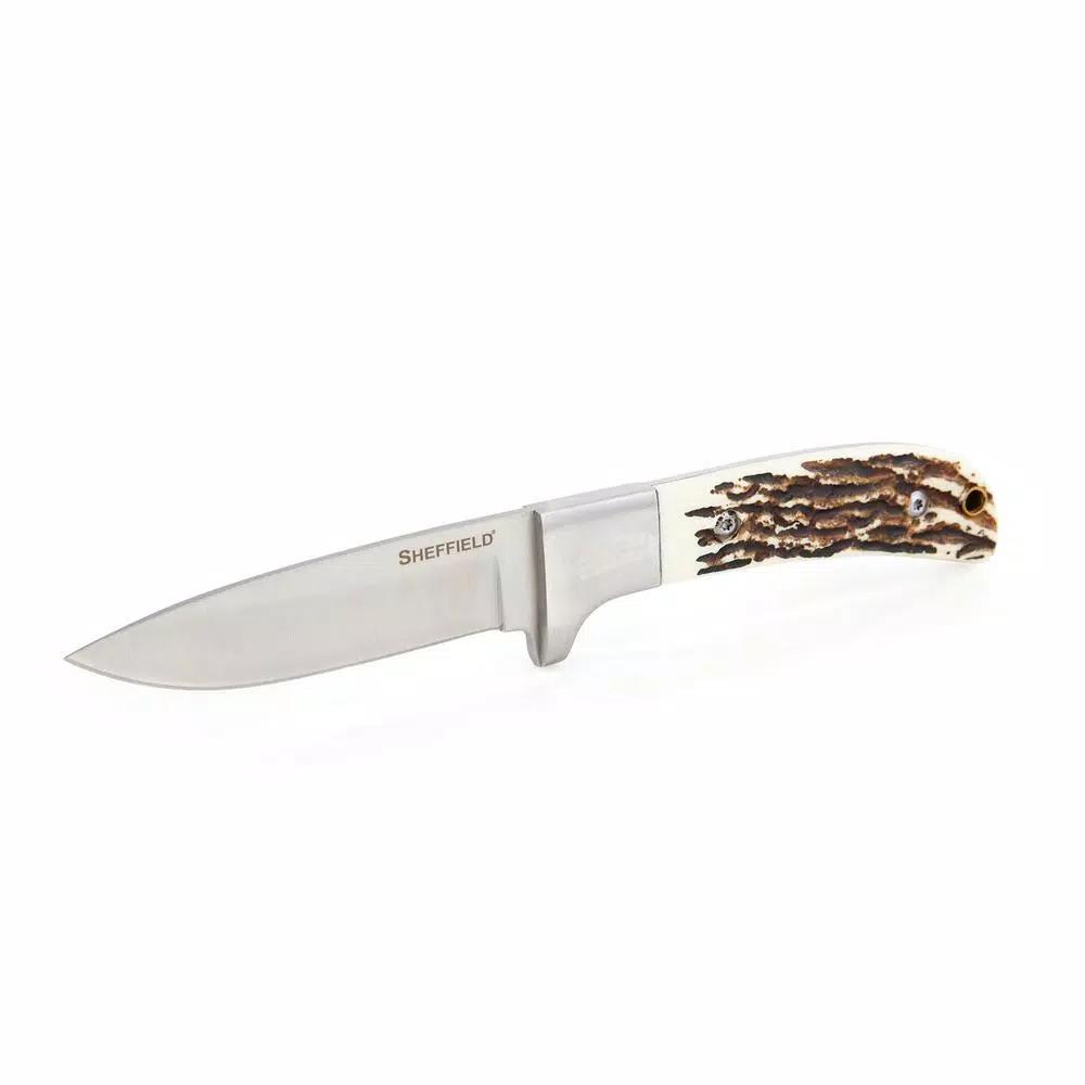 Sheffield 12190 Herod Stag Series 3.75 in. Drop Point Fixed Blade Hunting Knife