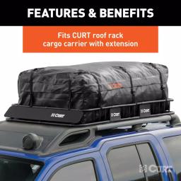 CURT Water Resistant Extended Rooftop Cargo Bag, 59" x 34" x 21" thumbnail 4