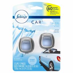 Febreze Car Vent Clip Air Freshener, Linen and Sky Scent (2-Pack) thumbnail 1