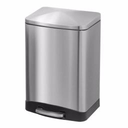 Innovaze 3.2 Gallon Brushed Stainless Steel Rectangular Step-On Trash Can with Fingerprint Resistant Finish thumbnail 1