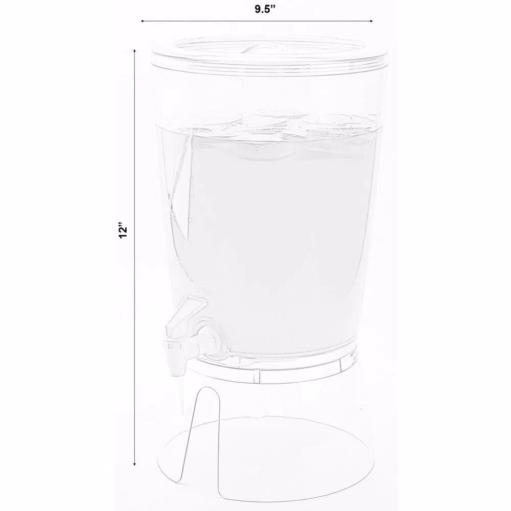 Basicwise 2.35 Gal. Stackable Round Juice and Water Beverage Dispenser with Stand