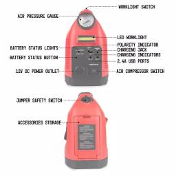 Wagan Tech JumpBoost V6 Air 600 Peak Amp Jump Starter with 150 PSI Air Compressor thumbnail 3