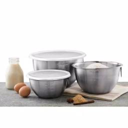 Tovolo 3-Piece Stainless Steel Mixing Bowl Set with Tight-Seal Lids thumbnail 2
