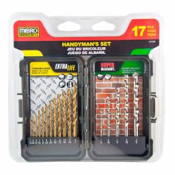 MIBRO 17-Piece Titanium Coated HSS and Carbide Masonry Drill Bit Set thumbnail 2