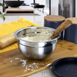 MegaChef MegaChaf 5-Piece Stainless Steel Mixing Bowl Set with Lids thumbnail 6