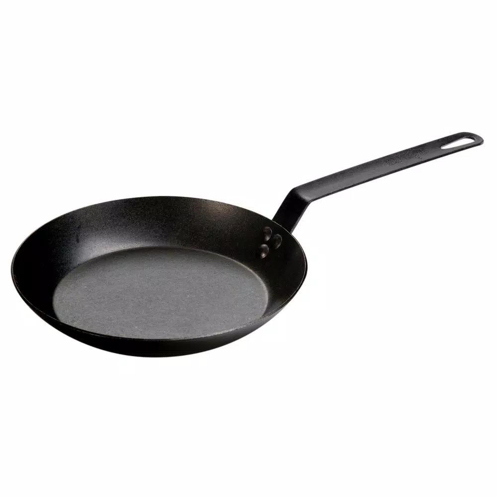 Lodge 10 in. Carbon Steel Skillet, Black Seasoned Heavy Duty Pan