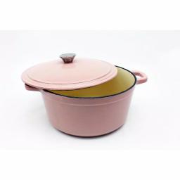 BergHOFF Neo 7 qt. Round Cast Iron Casserole Dish with Lid, Pink thumbnail 2