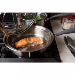 CookCraft by Candace 1.25 qt. Tri-Ply Stainless Steel Saute Pan with Patented Latch Glass Lid thumbnail 4