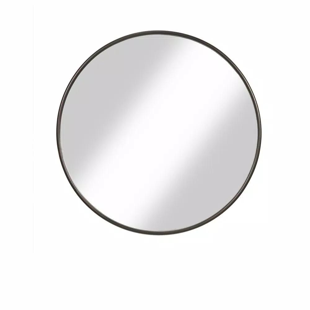 Martin Svensson Home 36 in. Round Oil Rubbed Bronze Metal Frame Accent Mirror