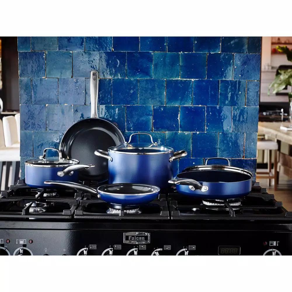 Blue Diamond 10-Piece Aluminum Ceramic Nonstick Cookware Set, Blue