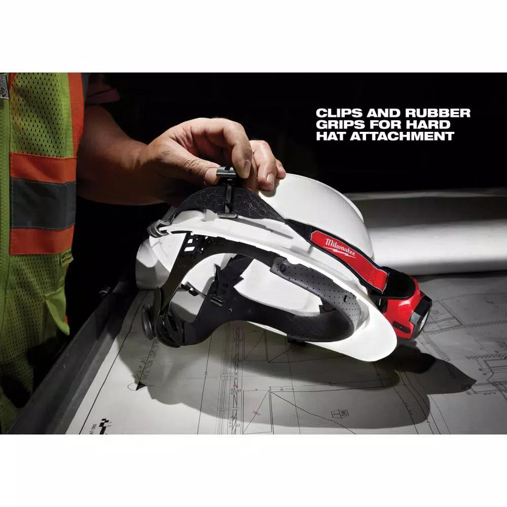 Milwaukee 475 Lumens LED Rechargeable Hard Hat Headlamp with BOLT White Type 1 Class C Vented Hard Hat