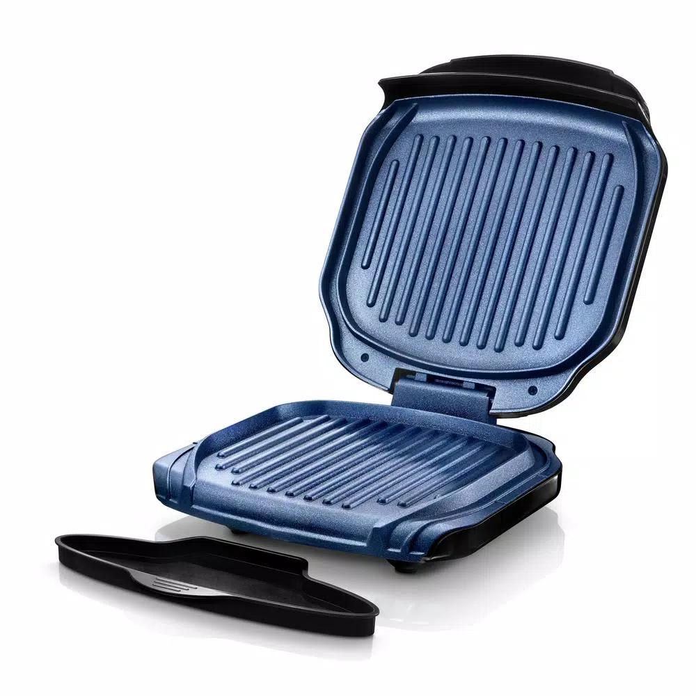 Granitestone Diamond Infused Non-Stick Electric Indoor Folding Grill, 72 sq. in., Classic Blue