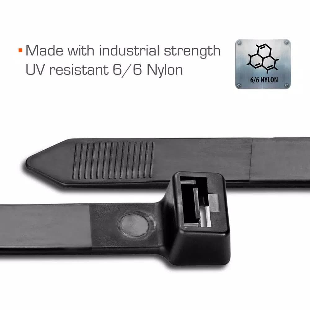 TR Industrial 8.9 in. Ultra Heavy-Duty UV Resistant Cable Ties, 250 lb. Tensile Strength (50-Pack)