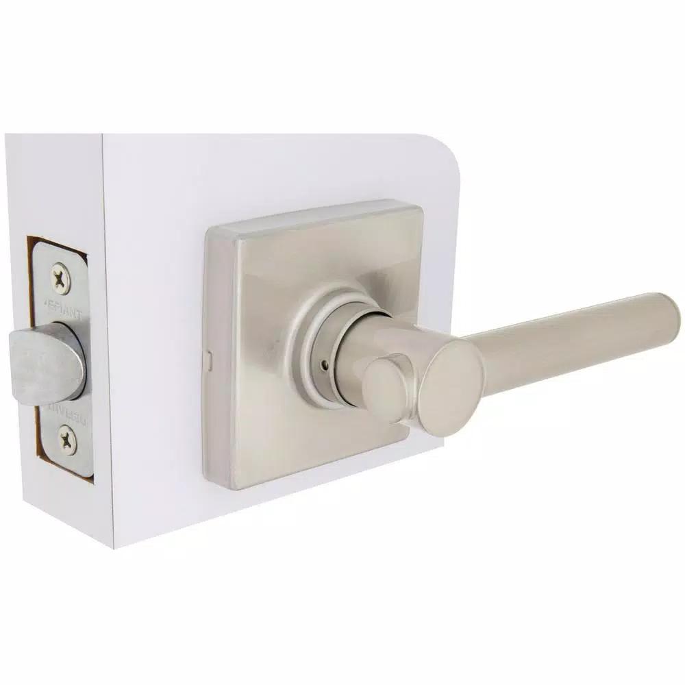 Defiant Highland Satin Nickel Passage Door Lever with Square Rose