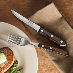 Tramontina Churrasco 8-Piece Steak Knife and Fork Set with Dark Brown Poly-Wood Handles thumbnail 8