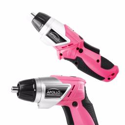 Apollo Tools 3.6V Lithium-Ion Cordless Electric Screwdriver with 45-Piece Accessory Set, Pink thumbnail 3