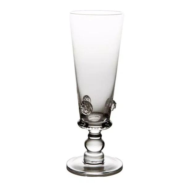 Abigails Traditional Medallion Footed Pilsner Glass Set, 12 oz, Clear (Set of 4)