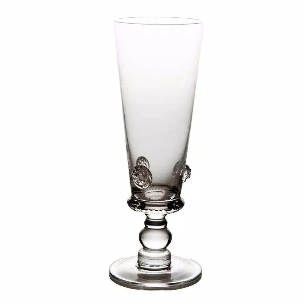 Abigails Traditional Medallion Footed Pilsner Glass Set, 12 oz, Clear (Set of 4)