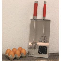 BergHOFF Red 2-Piece Stainless Steel Whisk Set with Storage Stand and Free Timer thumbnail 3