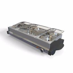 NutriChef 27.6 in. 3-Burner Stainless Steel Electric Buffet Server Food Warming Tray thumbnail 4