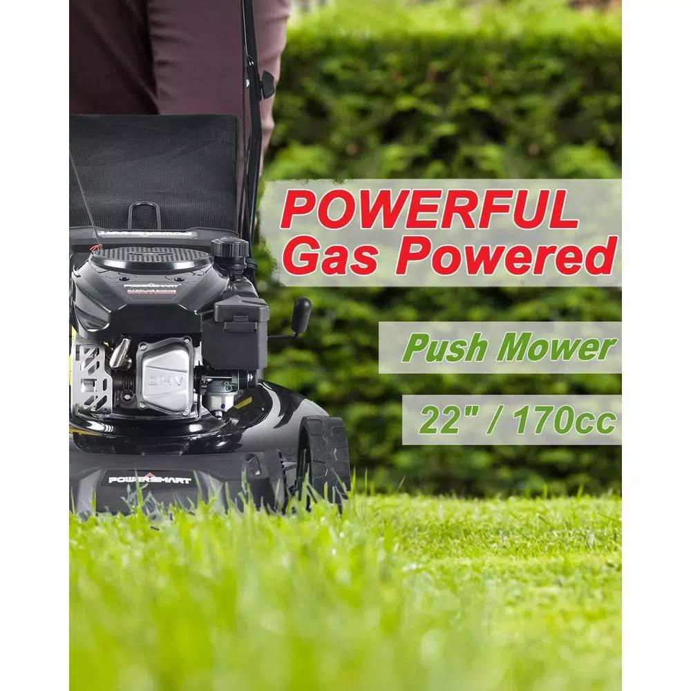 PowerSmart Power Smart 22 in. 3-in-1 Self-Propelled Gas Lawn Mower, 170 cc Engine, Rear-Wheel Drive