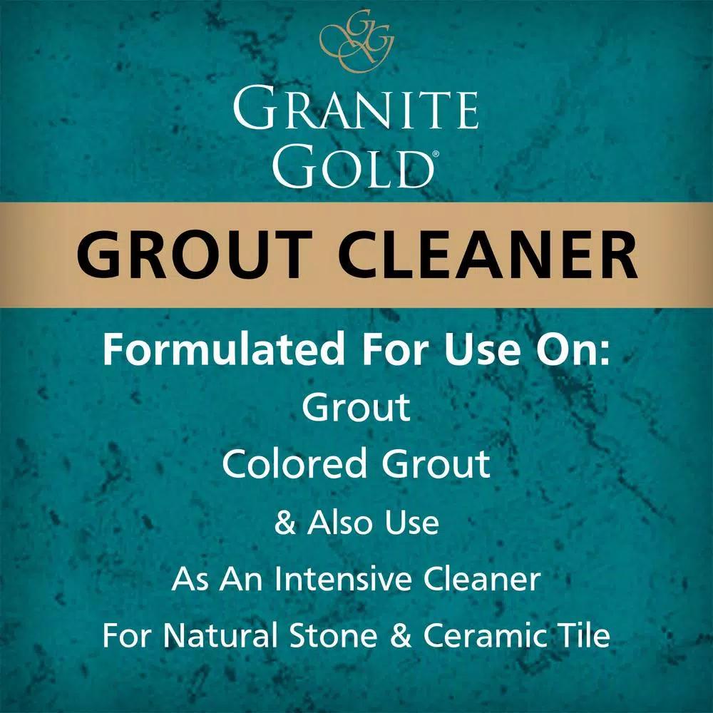 Granite Gold Grout Cleaner with Brush, 24 oz. - Safe for Stone, Tile, Porcelain, Ceramic & Glass
