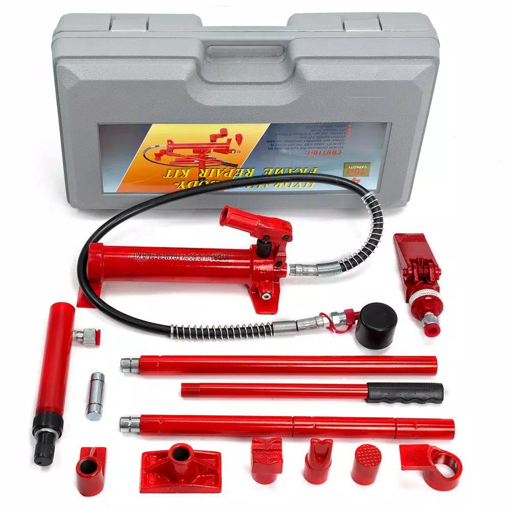 Stark 4-Ton Porta Power Hydraulic Jack Tool Kit for Auto Body Frame Repair & Construction
