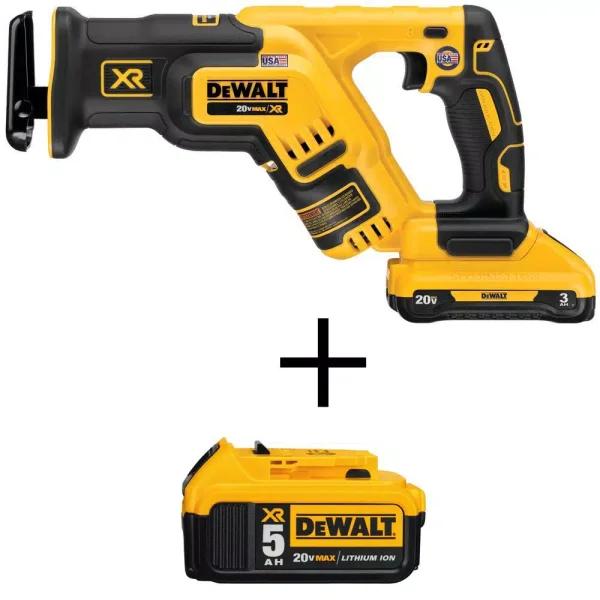DEWALT 20V MAX XR Brushless Compact Reciprocating Saw Kit with 5.0 Ah Battery