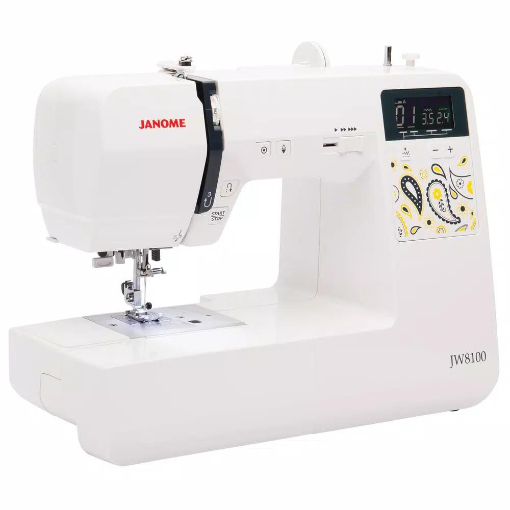 Janome JW8100 100-Stitch Computerized Sewing Machine with Accessory Bundle