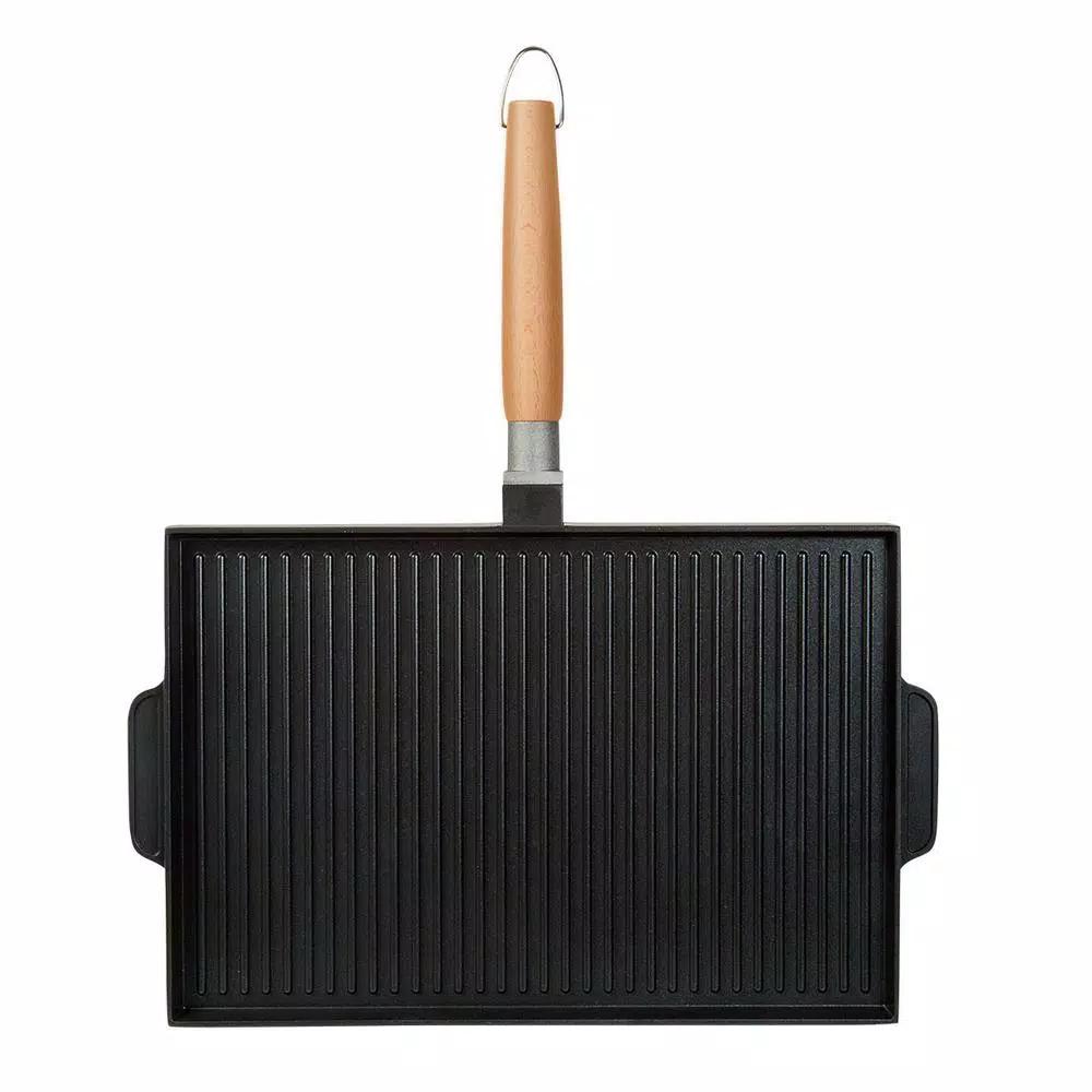MasterPan Innovative Series 15 in. Cast Aluminum Nonstick Grill and Griddle Pan, Black
