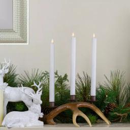 Northlight Set of 2 White Wax Flameless Taper Christmas Candles, 12 in. with 3D Flickering Light thumbnail 2