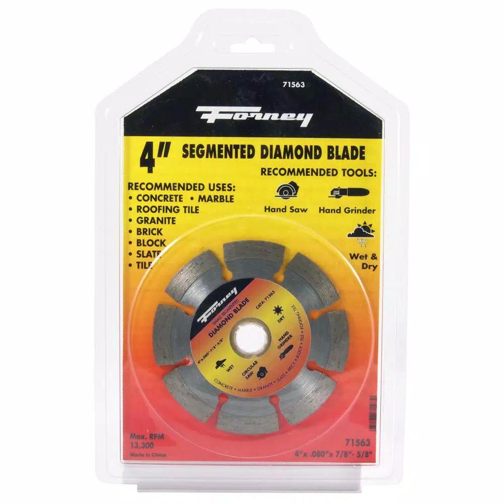 Forney 4 in. Segmented Diamond Cut-Off Blade for Concrete and Masonry
